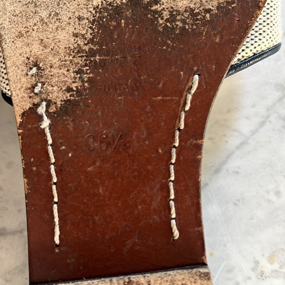 Lambertson Truex Leather And Canvas Slides 36.5 - image 5